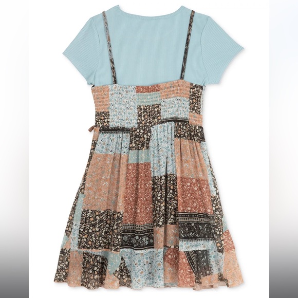 Rare Editions Girls Patchwork Dress, Top & Necklace, size 7 - Picture 2 of 4